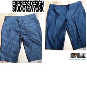 Express Studio Design Black Pinstripe Shorts Size